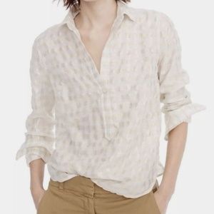 J.Crew popover shirt in metallic cotton voile